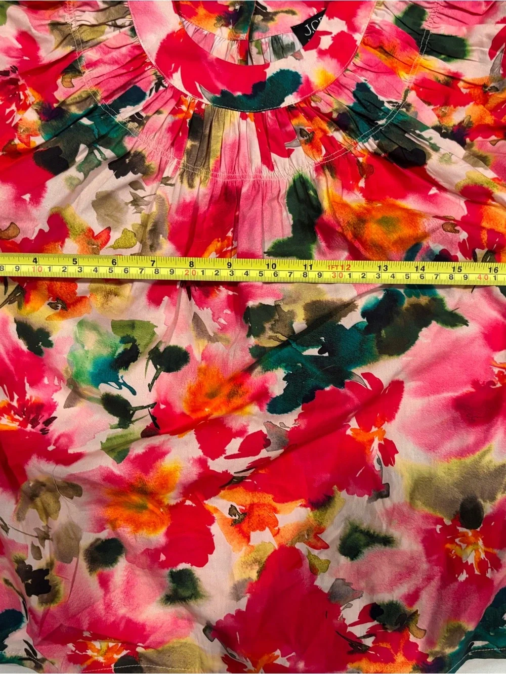 J Crew Regenerative Floral Puff Sleeve Top XXS 100% Cotton Poplin Smocked